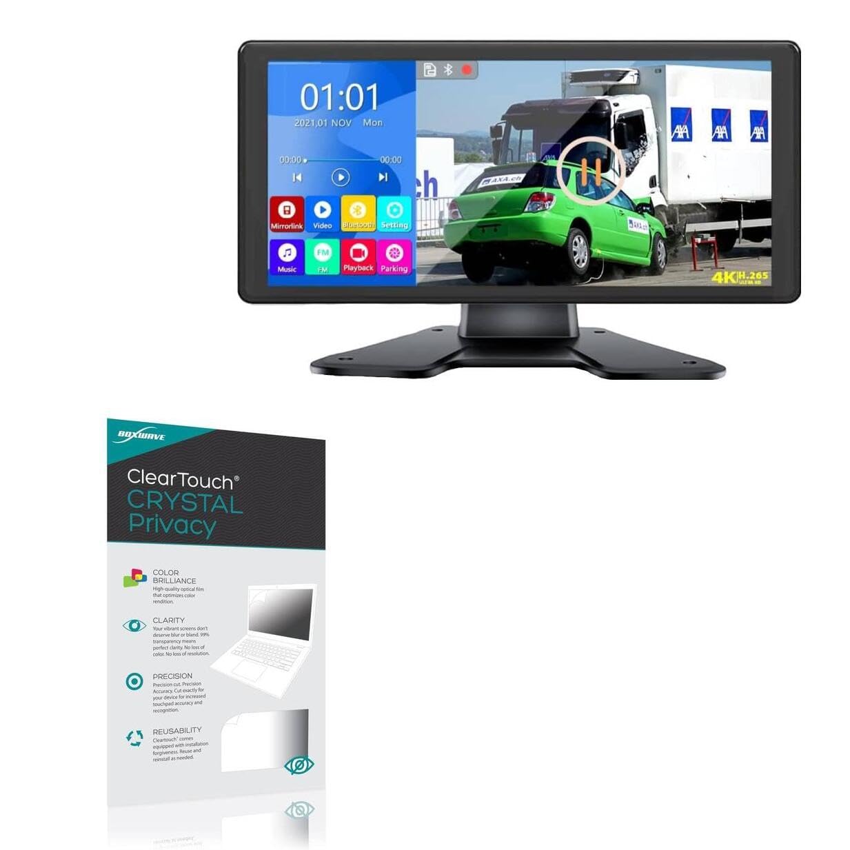 BoxWave Screen Protector Compatible With Voonoa RV Backup Camera System (10.36 in) - ClearTouch Crystal Privacy (2-Pack), Privacy Screen Protector Flexible Film Clear