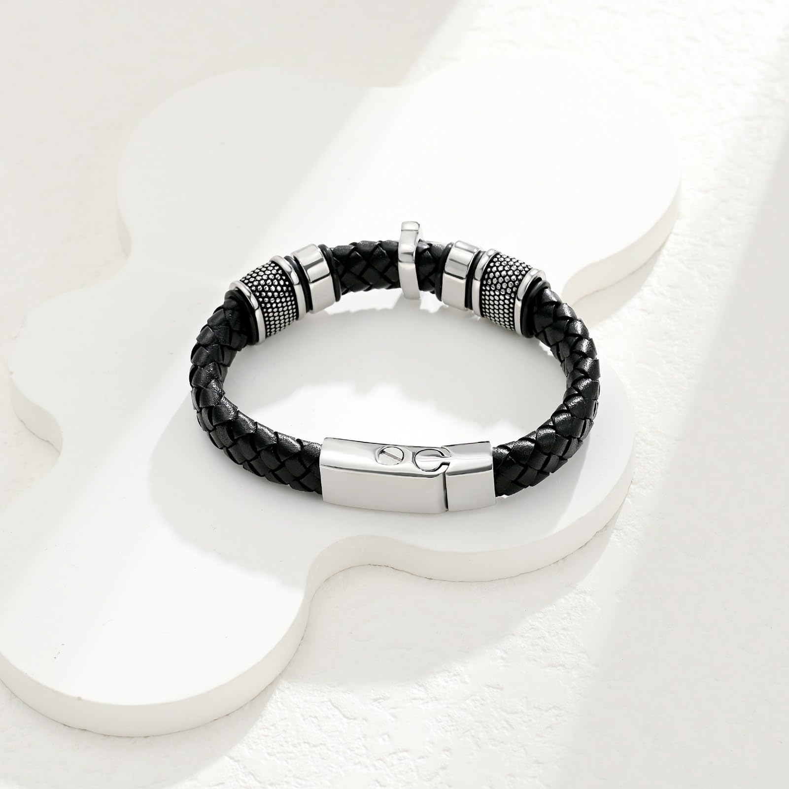 Bracciale a forma di croce per cenere, in vera pelle, con cenere commemorativa, gioielli, urna, ricordo