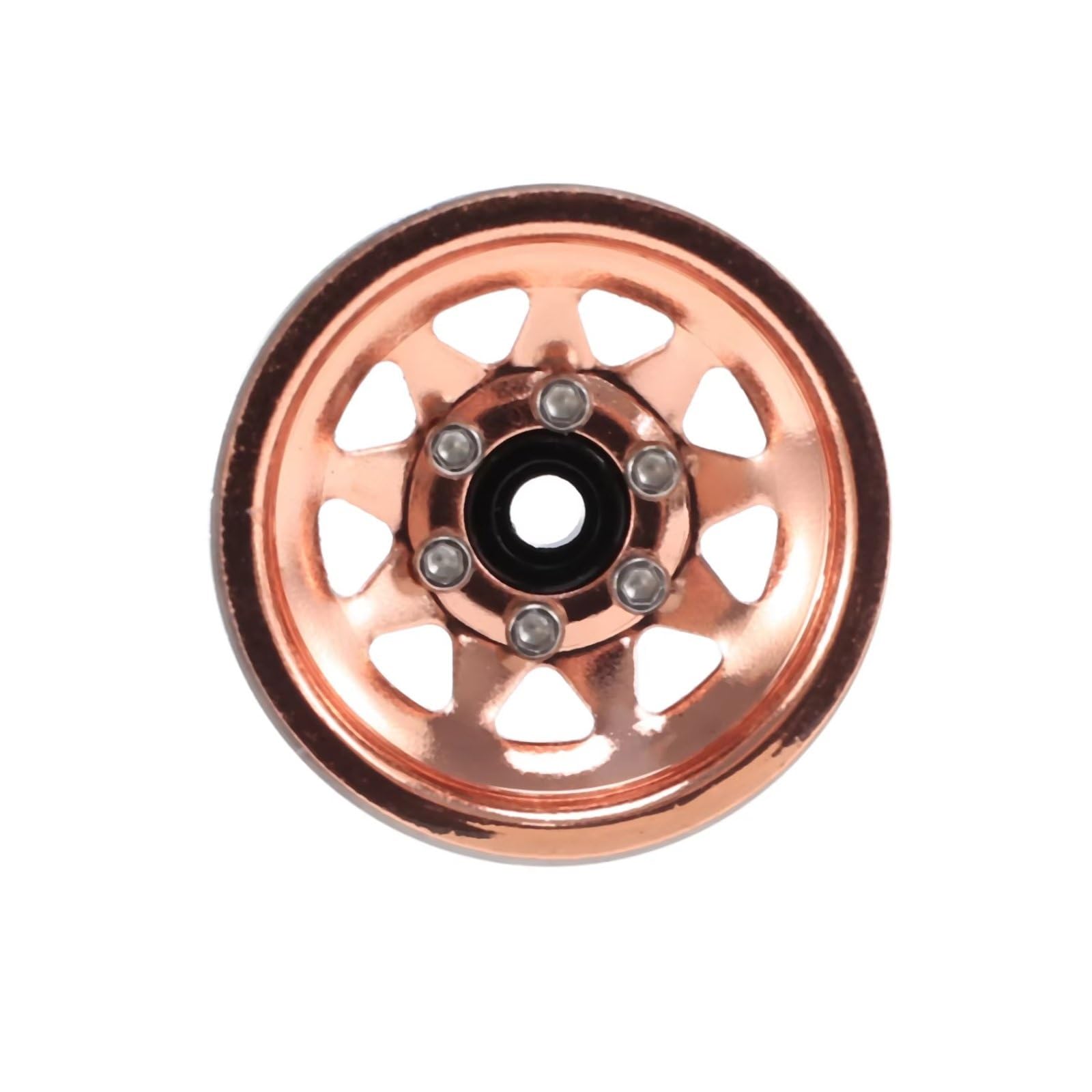 RC Beadlock Cerchi Ruota per Axial per SCX24 AX24 per TRX4M 1/18 1/24 Cerchione Beadlock da 1,0" con Mozzo in Acciaio Stampato E Piatto Profondo Parti di Ricambio per Auto Cingolate RC(White)