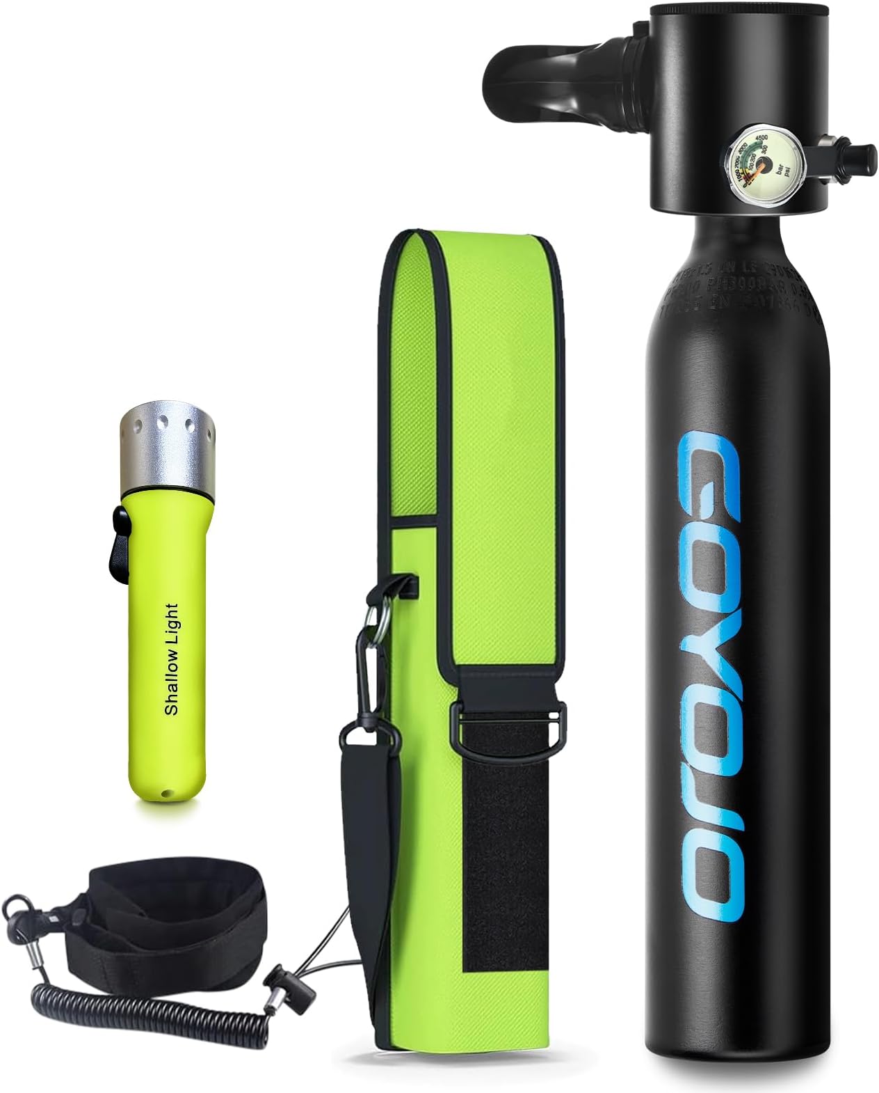 0.5L Mini Scuba Tank with Pump, Portable Diving Tank, Lung Tank Kits with 3000 PSI Max Pressure, Reusable Scuba Diving Kit Gear with Pump Underwater Breathing Training