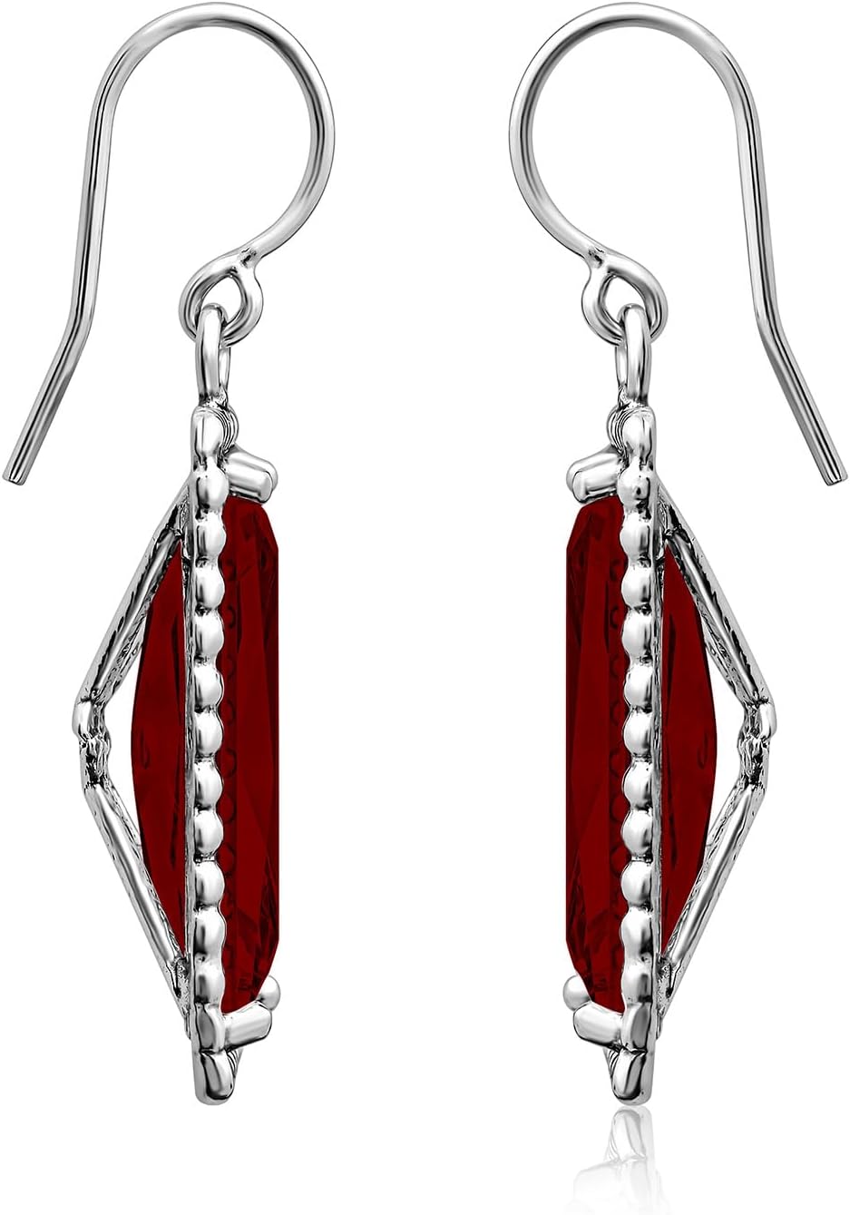 Jean Rachel Jewelry 925 Sterling Silver Dangle Earrings for Women - Baguette with Cubic Zirconia Vintage Design - Hypoallergenic, Lead & Nickel Free - Artisan Handcrafted Statement Earrings - Image 5