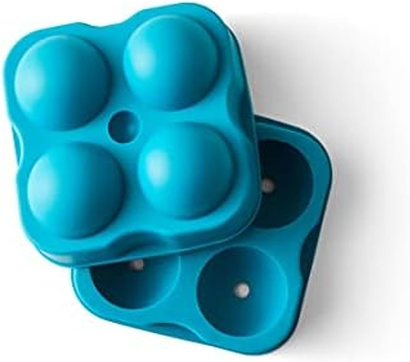 Houdini Large Sphere Ice Tray Mold, Makes Four Ice Balls, Blue