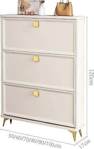 Miniatura 3 de Armario de almacenamiento de zapatos delgado para pasillos, organizador de almacenamiento de zapatos con 3 cajones de relleno para pasillo y sala de