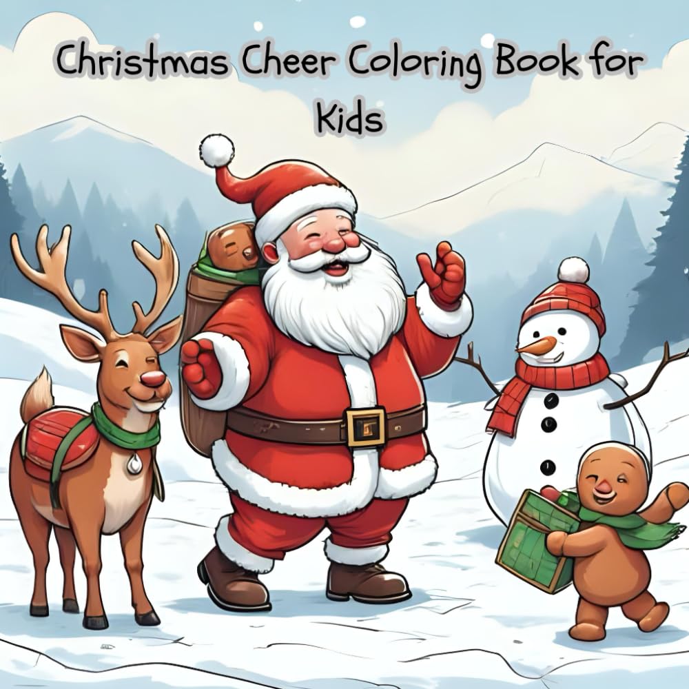 Christmas Cheer Coloring Book for Kids: Fun with Santa, Reindeer, and Christmas Trees!