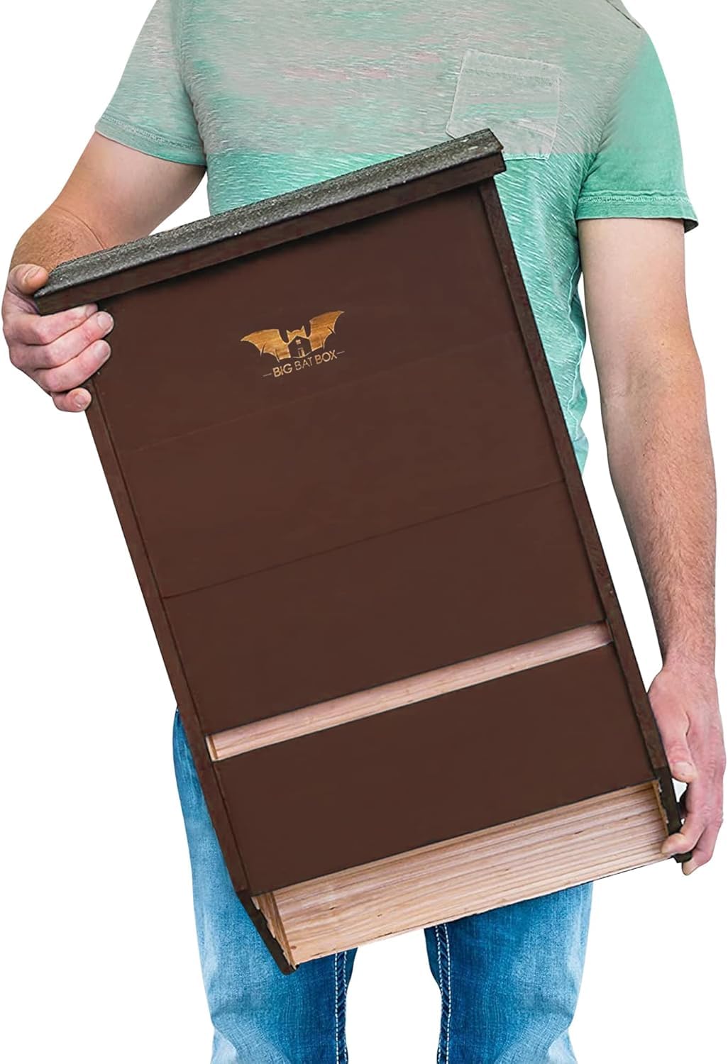 wildyard bat house - brown, 3-chamber, up to 200 bats - outdoor house kit with pole mount, pole kit & wall mount - three-chamber boxes for outside