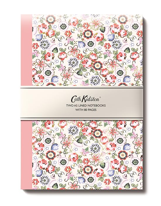 GBCC Cath Kidston Set of 2 A5 Lined Notebooks – Two Floral Designs – Softback – 80 Pages Each – 21 x 14.7 x 1 cm