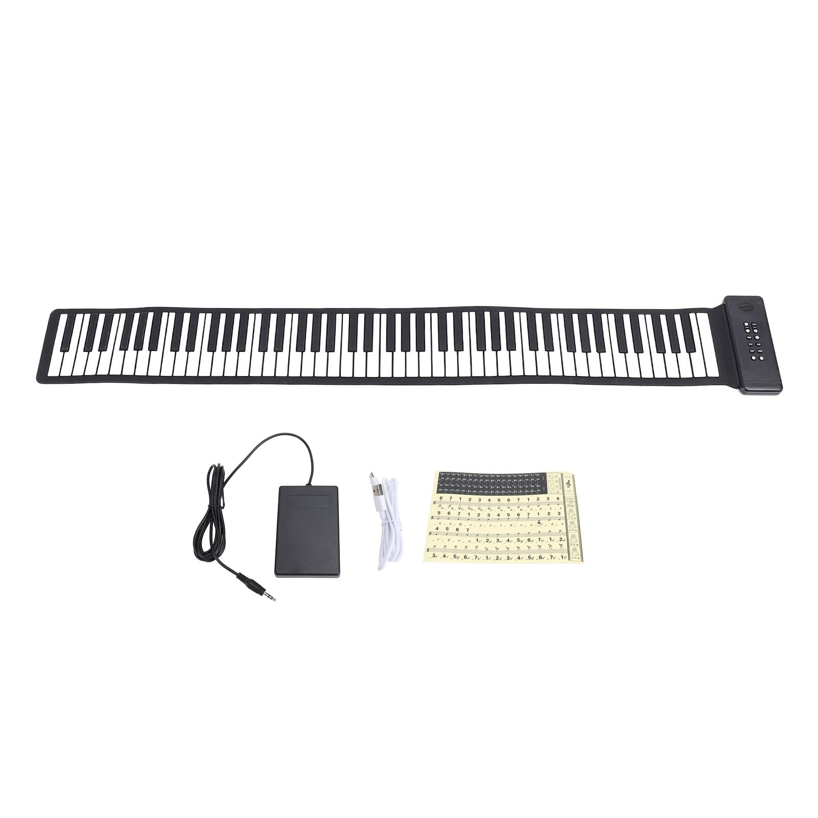 BTSEURY Roll Up Piano, Roll Up Flexible Piano Keyboard for Kids Beginners, Portable Foldable 88 Keys Silicone Bluetooth Piano Pad with Speaker