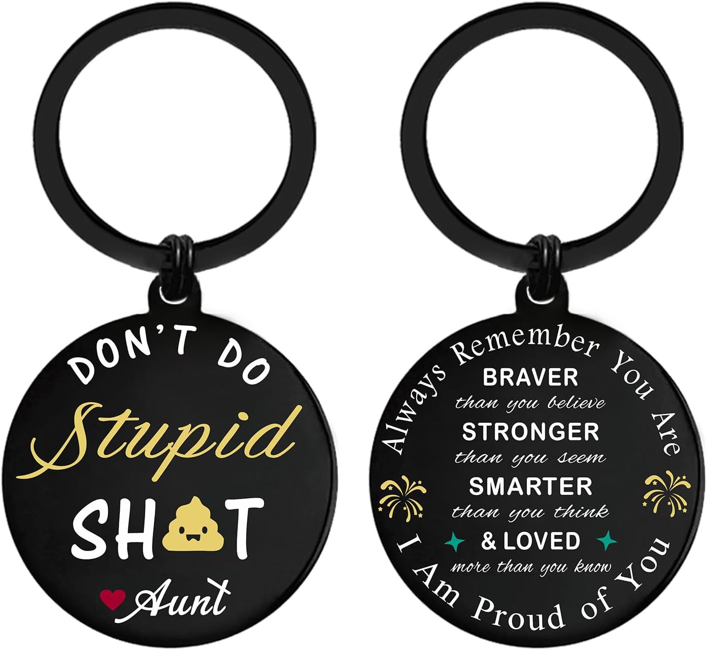 EE&YU Don't Do Stupid Keychain from Love Aunt - Nephew Niece Valentines Day Birthday Graduation Gag Gifts Stocking Stuffers