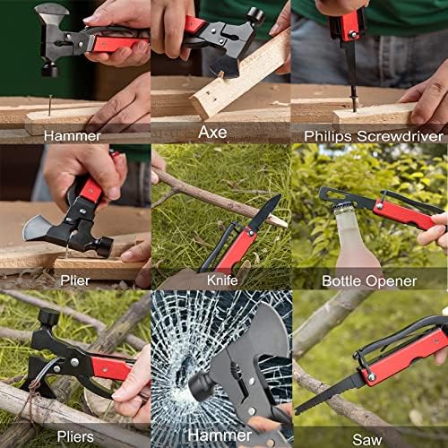 Alpinewolf Multitool Camping Accessories Survival Gear, Gifts for Men,16 in 1 Multi Tool Axe, Foldable Hatchet Hammer Plier Knife Bottle Opener Emergency Whistle Hunting Hiking Survival Equipment