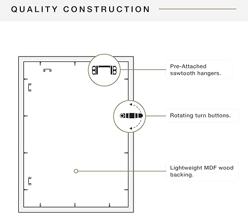 Vista 781 de MCS Studio Gallery Marco para póster de 16 x 24 pulgadas, imitación de veta de madera de color negro, colgar en horizontal o vertical, grande
