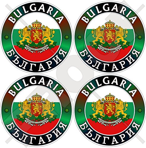 Bulgarie Lot de 4 autocollants en vinyle pour pare-chocs de casque Motif drapeau bulgare 50 mm