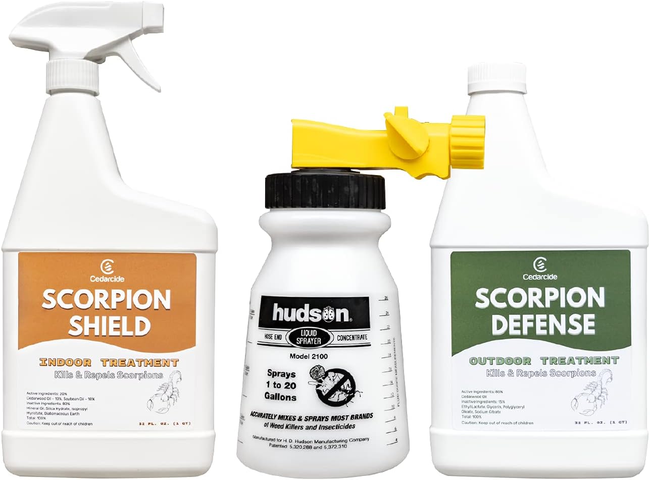 Cedarcide Indoor & Outdoor Scorpion Treatment Kit (Small) - Cedar Oil Pest Control Sprays - Kills & Repels Scorpions and Other Pests Guaranteed in Home and in Yard - Pet Safe