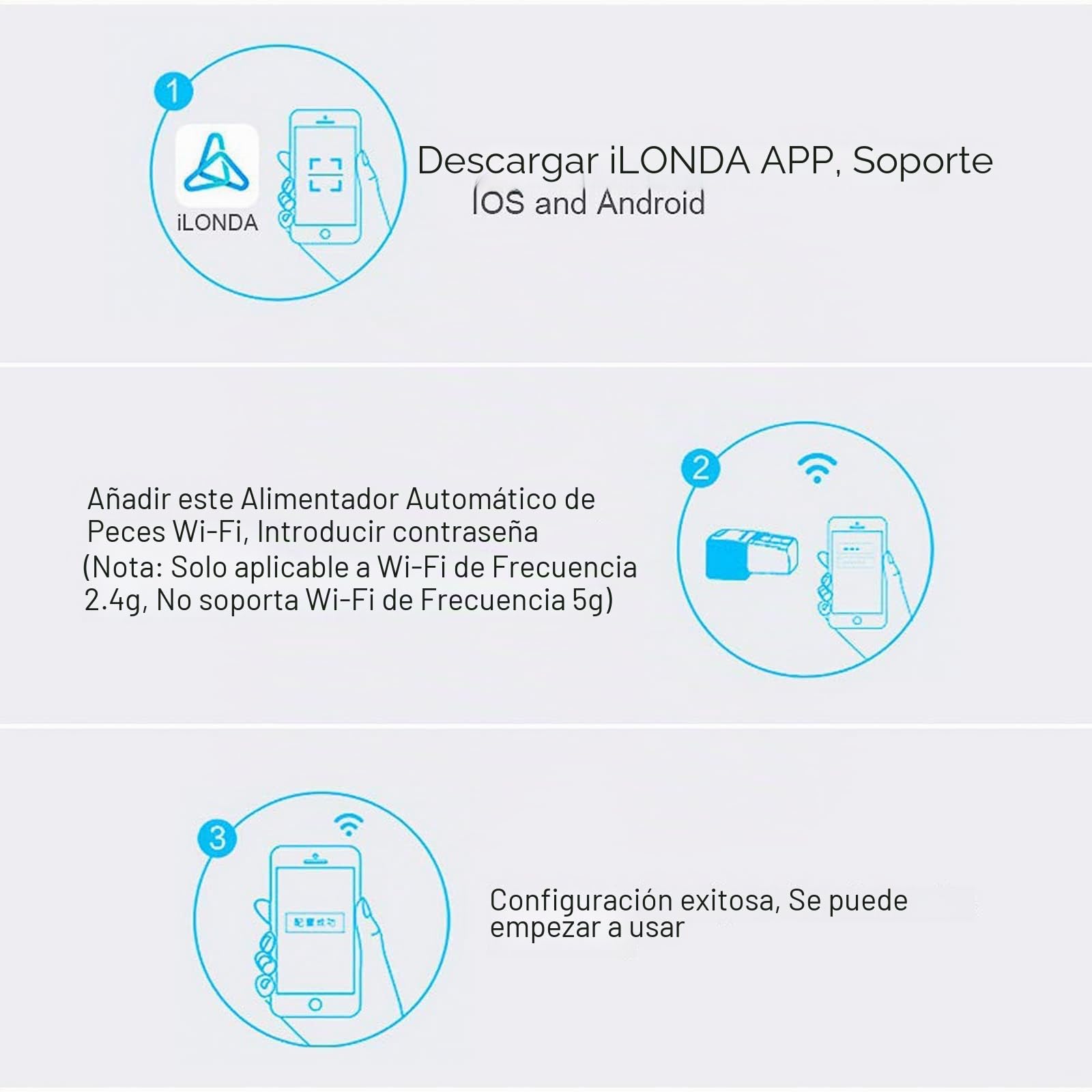 Lychee - Alimentador automático para acuarios, Temporizador controlado por WiFi, dispensador de Alimentos para Peces con Pantalla LCD para peceras, estanques, Vacaciones (Negro)