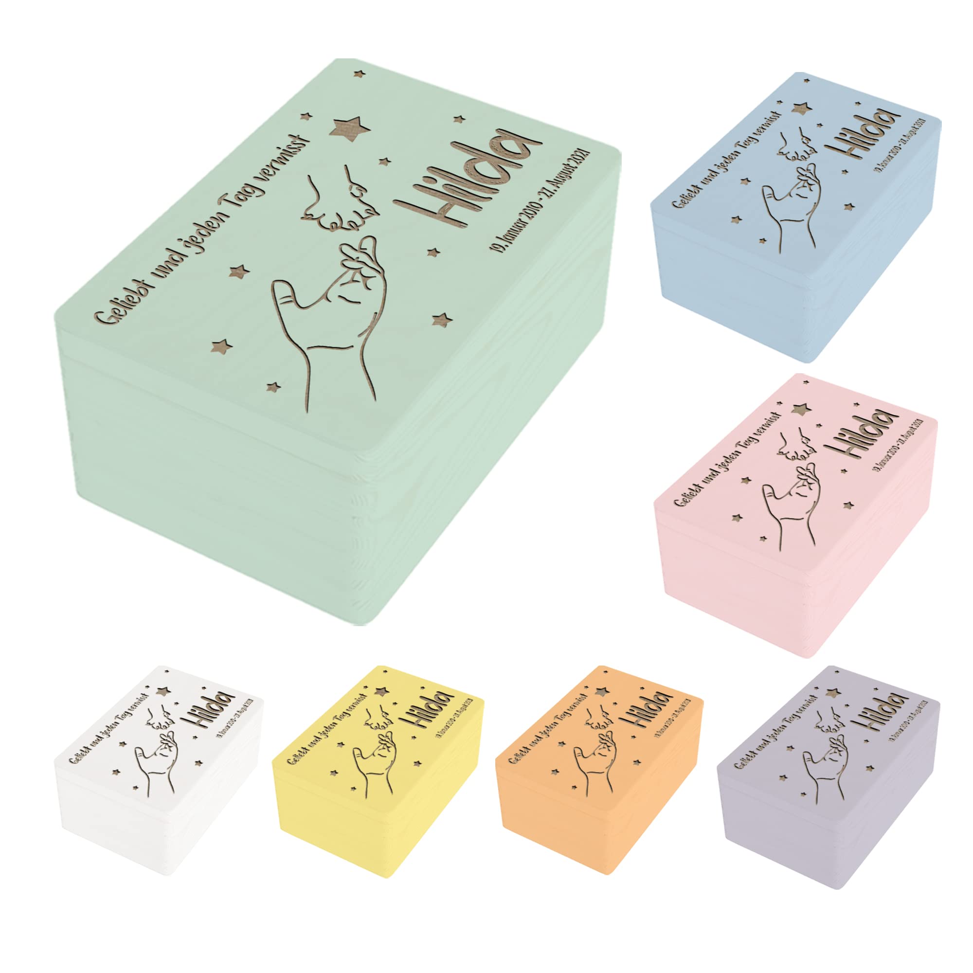 Schönes Motiv mit Pfote die Hand reicht mit Name und Daten | Erinnerungsbox für die beste Katze der Welt - Personalisierte Trauerkiste - Trauerkiste, Erinnerungskiste, Fotobox mit Deckel