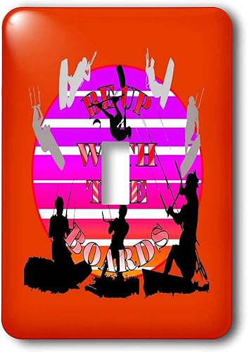 Miniatura 1 de 3dRose Be Up With The Boards Kitesurf Vector Art Red Text - Light Switch Covers (lsp_355303_1)
