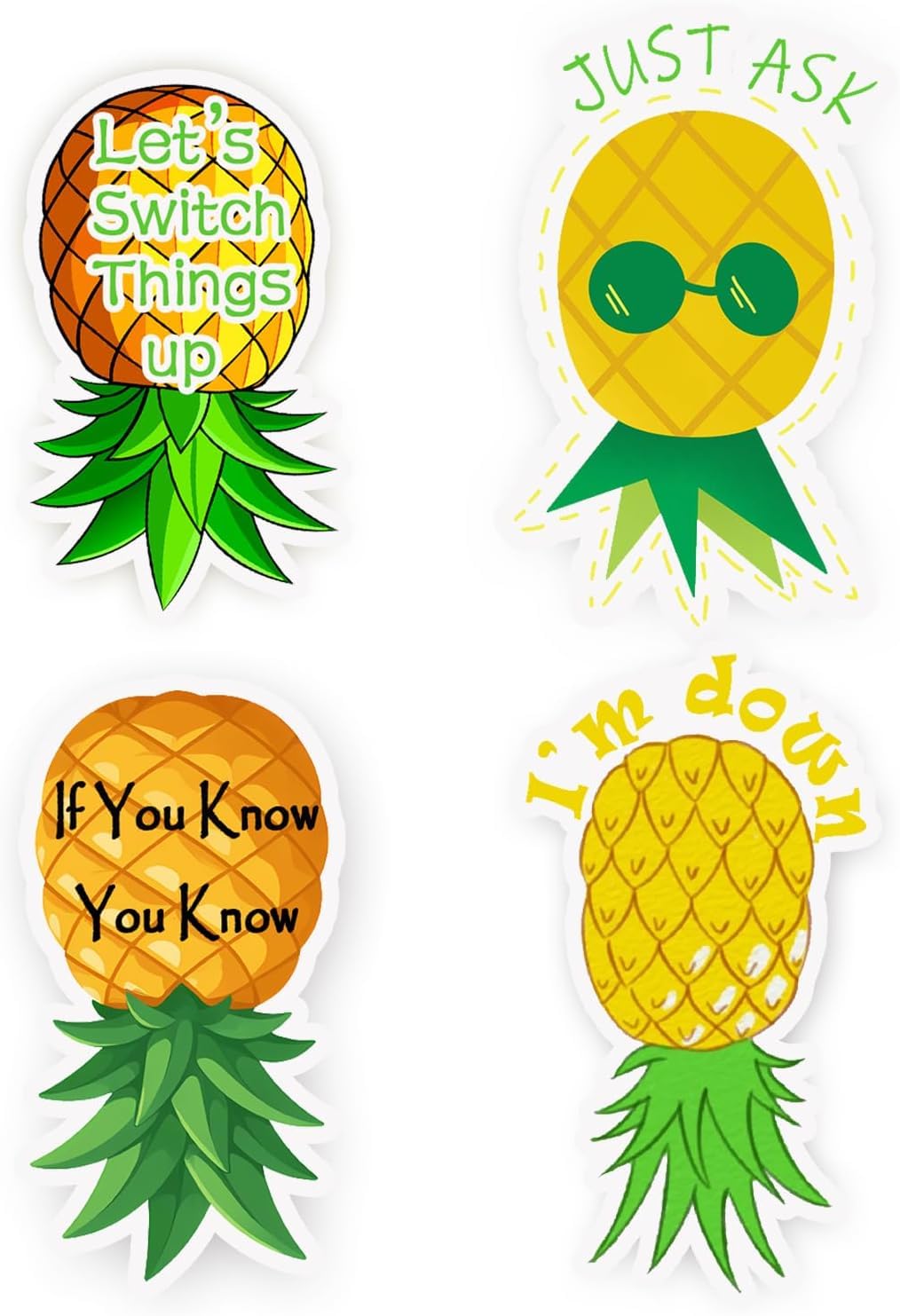Limarqabel 4 Pcs Pineapple Magnets Upside Down Pineapple Magnets Cruise Door Decorations For Cabin Door Summer Party Car Accessories Carnival Cabin Refrigerator Decor