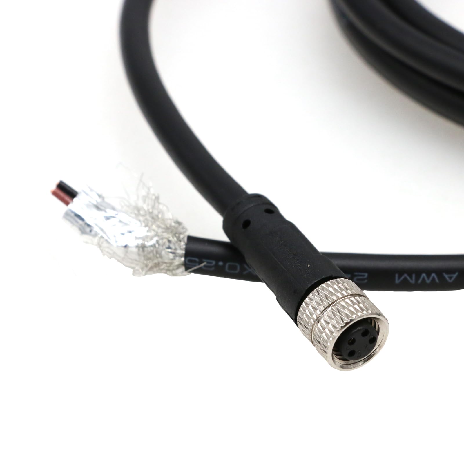 ZBLZGP M8 4 Pin Waterproof Cable Sensor A Code Straight Female Circular Shielded Electrical PVC Industrial Molded Single End Cable for Data Communication and I/O Connection 1M/3.3FT