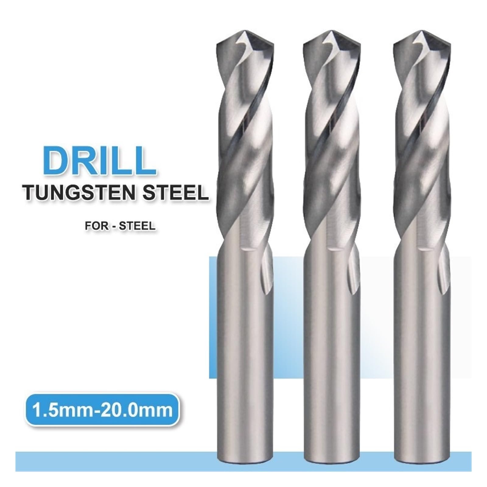 Hartmetall-Legierung Bohrer aus Wolframstahl Super Hart Edelstahl HRC50 Bohrer Solide Gerader Griff for Turm (Color : /, Size : 10.5mm)