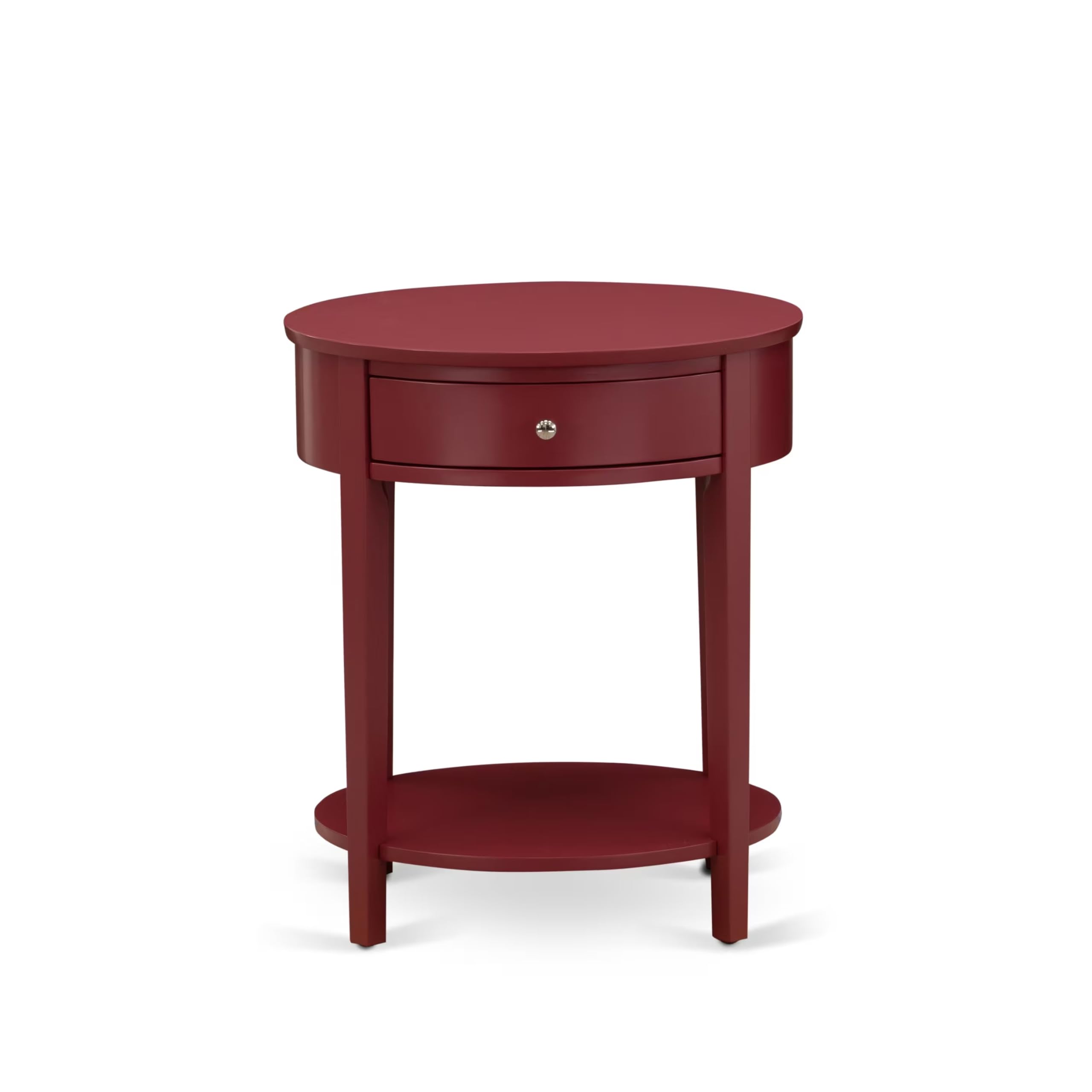East West Furniture HI-13-ET Modern End Table with 1 Wooden Drawer, Stable and Sturdy Constructed - Burgundy Finish