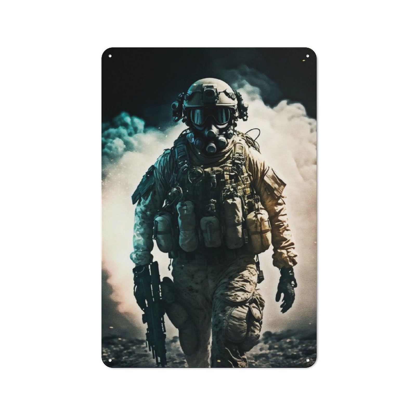 Junmoney Troops Hunter Classic Metal Wall Decor 30X20cm, Metal Sign For Cafe, Pub, Workshop Or Home Bar, Small Accent For Blank Walls