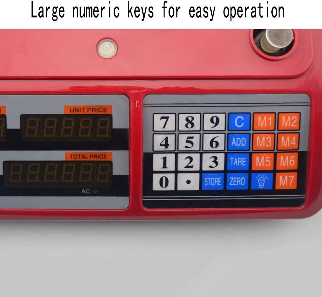 Báscula Electrónica Portátil Roja, Báscula Digital Multifuncional, con Pantalla LCD, Adecuada para Múltiples Situaciones.,Red