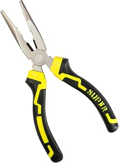 Needle Nose Pliers with Fine Teeth Precision Pliers Professional Plier Long Nose Plier with Non-Slip Handle Mini Pliers for Cutting Bending Clamping Winding Jewelry Making