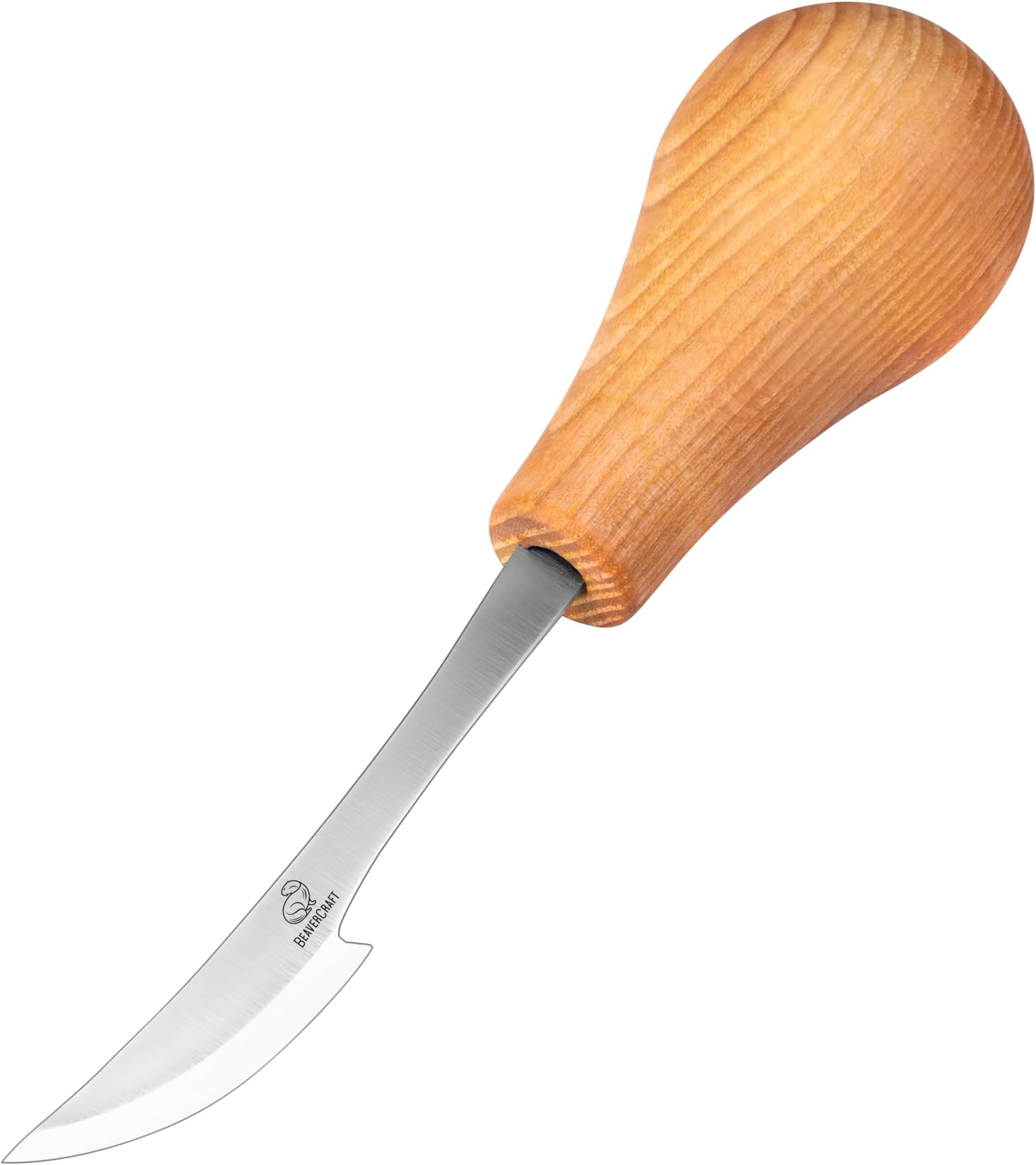 BeaverCraft Wood Carving Knife C17P - Sloyd Chip Carving Knife Carbon Steel - Whittling Knives for Beginners and Professionals - Wood Whittling Tools Woodworking Palm Chisel