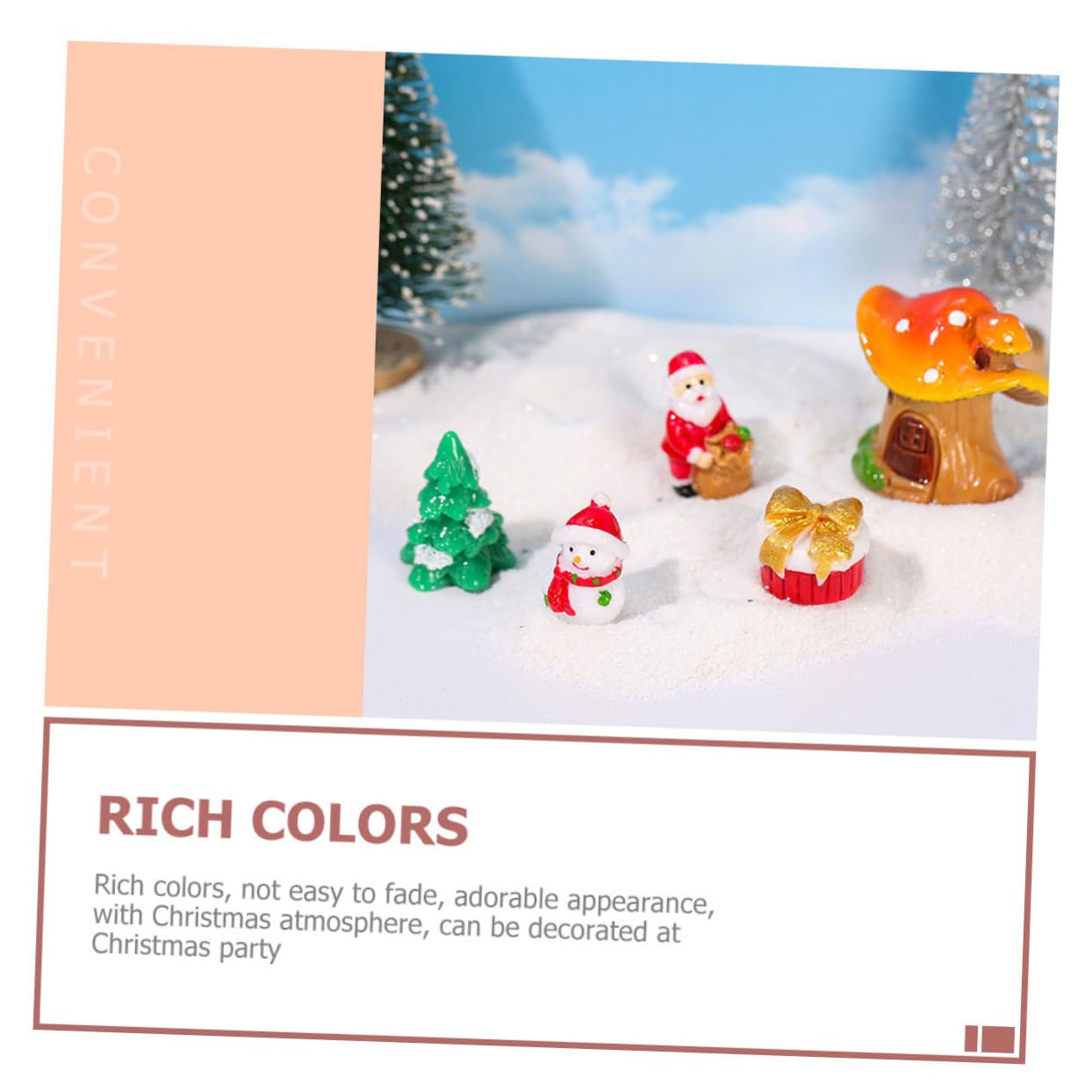 PRETYZOOM 5 Set Di Miniature Di Babbo Natale Decorazioni Natalizie in Resina Mini Ornamenti Natalizi Paesaggio 10 Pezzi * 5