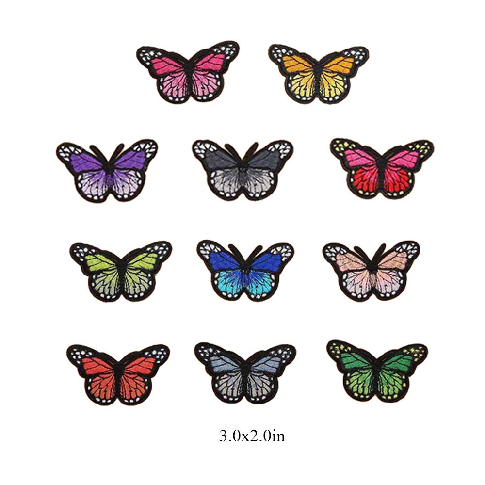 Lot De 20 écussons Papillon Thermocollants - Broderie Dentelle Pour Réparations Vêtements - 7