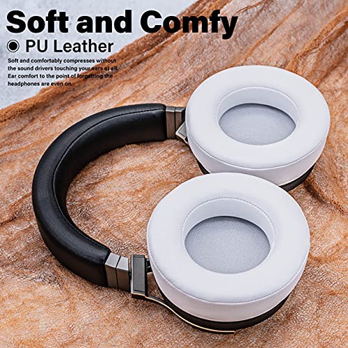 Almohadillas compatibles para auriculares Virtuoso RGB Wireless SE - Espuma viscoelástica - Almohadillas de cuero PU (Blanco) miniatura 4