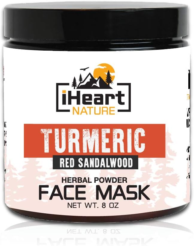Turmeric Face Mask (DIY Powder with Organic Fenugreek Red Sandalwood) Clears Pores Brightens Skin (Anti-Aging Natural Herbal Cleansing Ayurvedic Mud) Secret Indian Clay Facial Mask