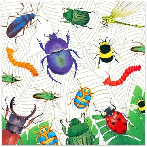 40Pcs Insect Dessert Napkins Ladybug Dragonfly Lunch Dinner Tableware Disposable Paper Napkin Set for Insect Themed Wedding Birthday Baby Shower Party Supplies Decoration Cover