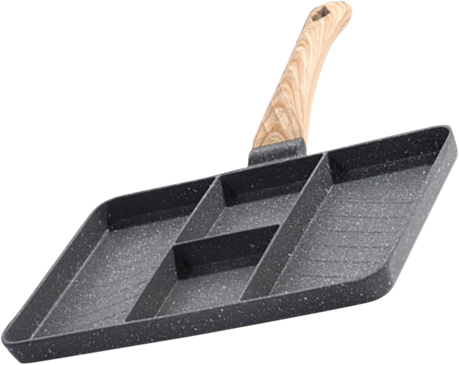 Ergonomic Non Stick Breakfast Egg Pan Multi Function Divided Frying Pan for Aluminum Design for Home Restaurant Use Black Color