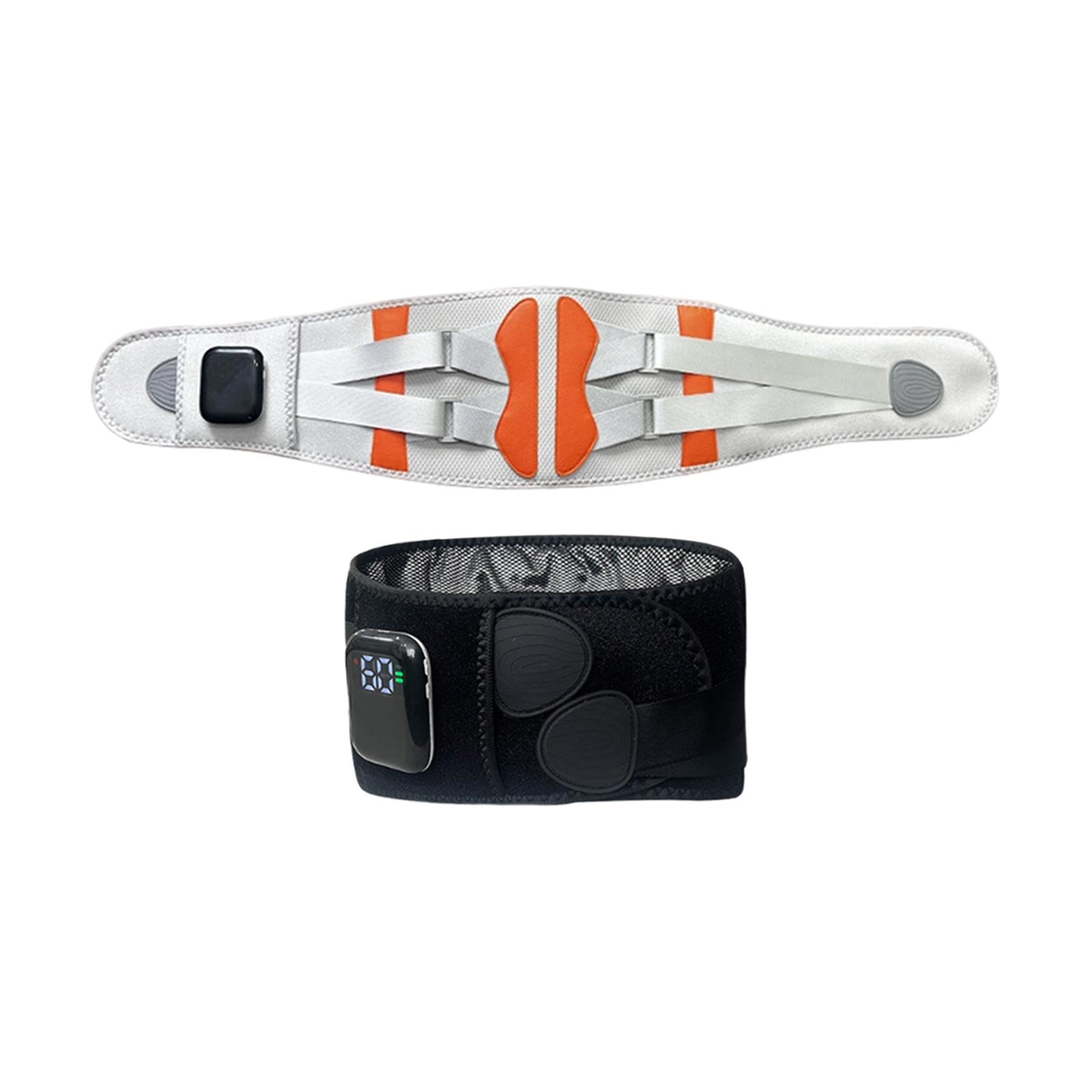 Sharplace Cintura Massaggiante Fascia Lombare Riscaldante Ricaricabile Massaggio Elettrico con Curvatura Ergonomica E Regolazione Vibrazioni Adatta a Uomini, Grigio