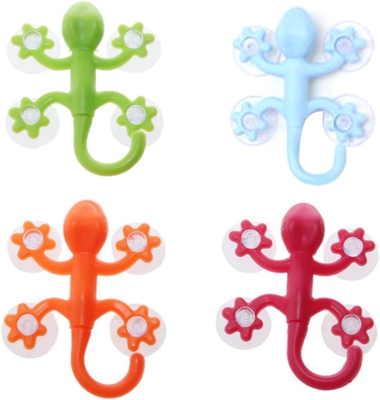 Suction Cup Hooks - Gecco Design, Hanging Suction Hook, Hooks for | Wall Mounted Clothes Hanger Decoration for Bathroom Walls, Kitchen, Hallway and Living Room