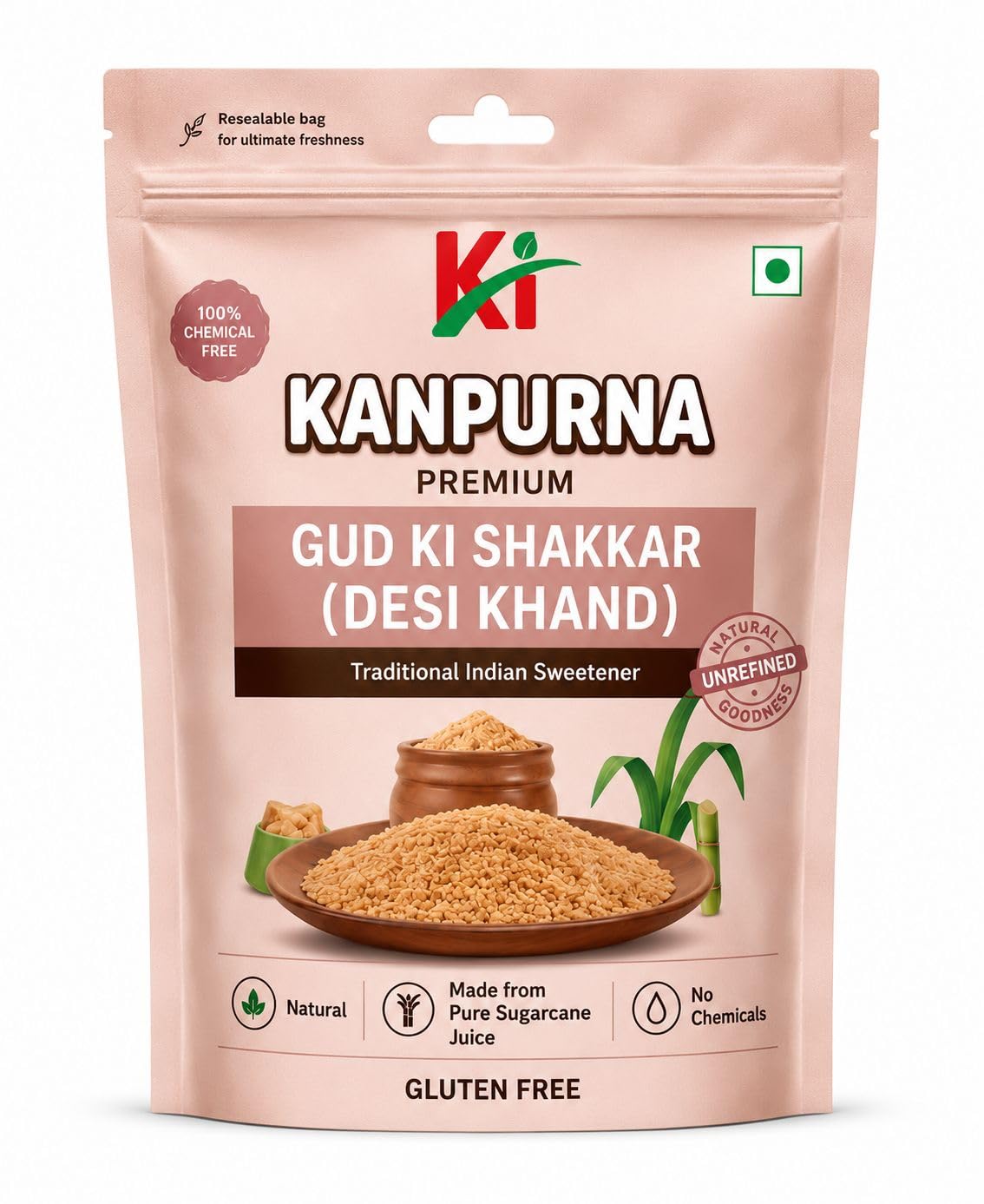 Kanpurna Gud Ki Shakkar Desi Khand Natural Sweetener Powder 500g | Classic Taste | Plant-Based Recipe | Spiced Tea-Time Snack | Convenient Resealable Packaging-image-30