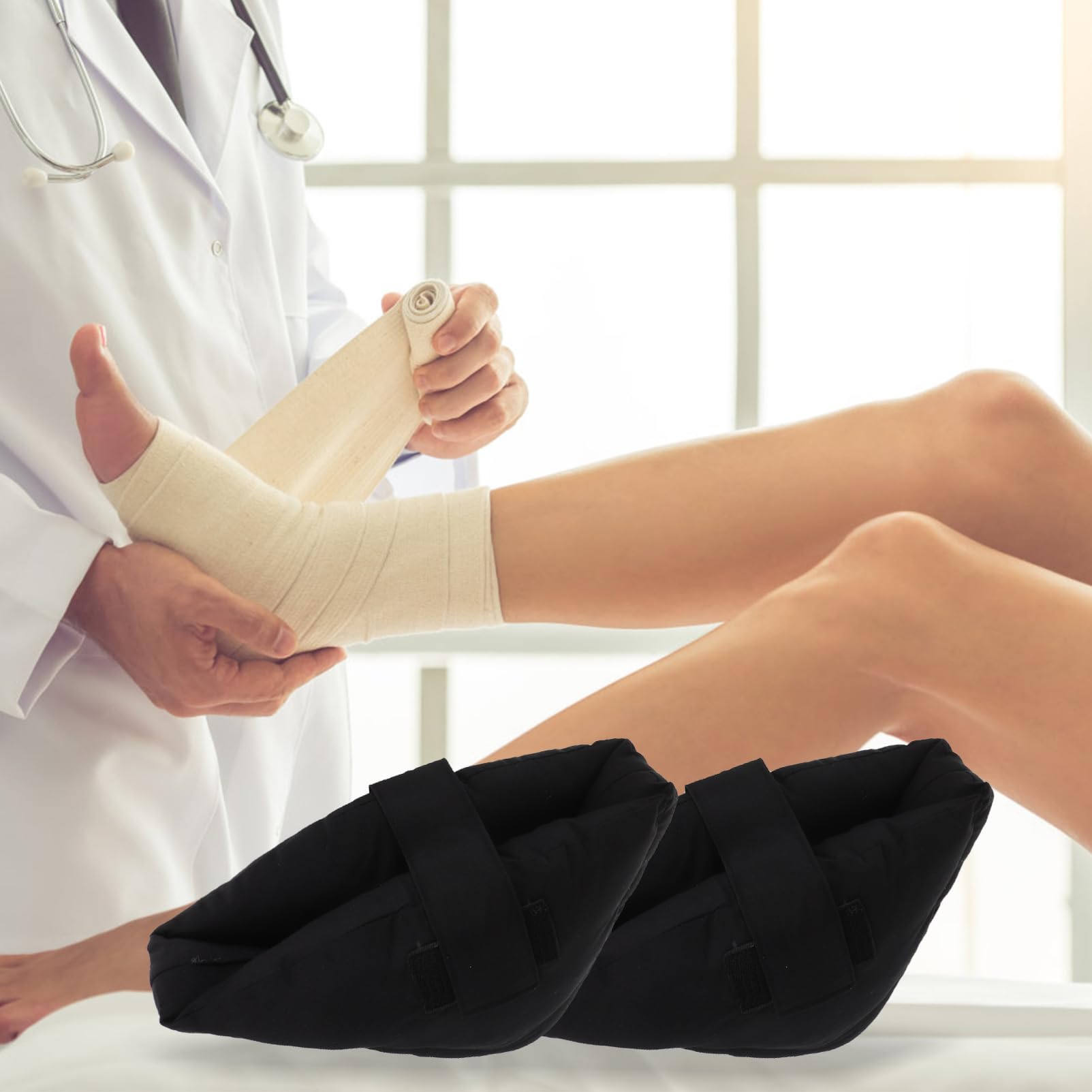 Cuscino Elastico Per Tallone Protezione Comoda Per Piedi Realizzato in Tc Materiale in Cellulosa e Supporto Resistente Ma Confortevole Cinghia Adesiva Regolabile Per Uso Domestico