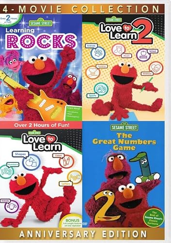 Sesame Street: Elmo's World 4-Film Collection: Learning Rocks / Love to Learn / Love to Learn 2 / The Great Numbers Game [DVD] Region 1, Over 6-Hrs