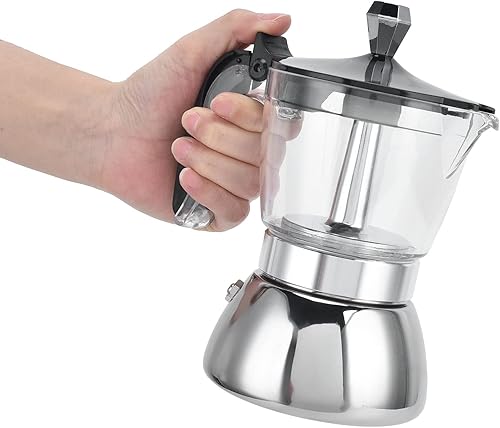 Miniatura 9 de Pilipane Cafetera para estufa, cafetera percoladora (4 tazas) para estufa de gas o cerámica eléctrica, camping, manual cubano, cafetera de camping