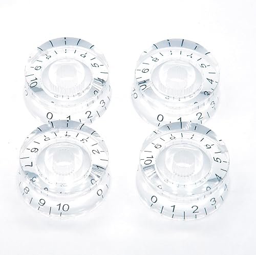 Miniatura 7 de harpfeas 4 perillas de marcación rápida de guitarra LP de tamaño imperial de pulgadas, 24 perillas de control de estrías finas para ollas Les