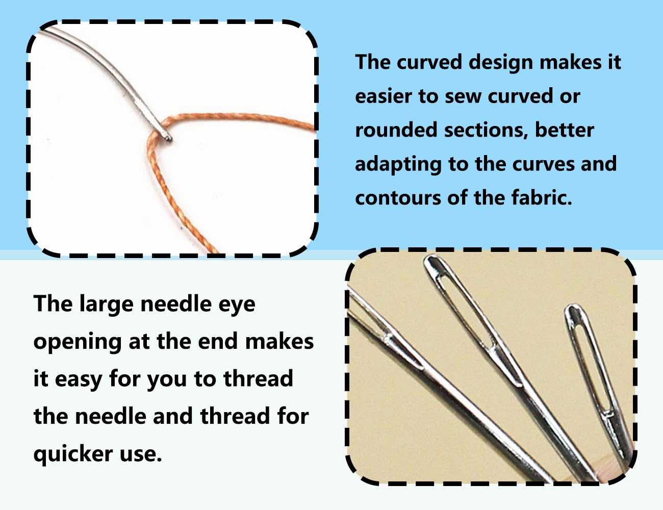 12 Stück Gebogene Nähnadeln - Sattlernadeln Für Leder Und Perücken