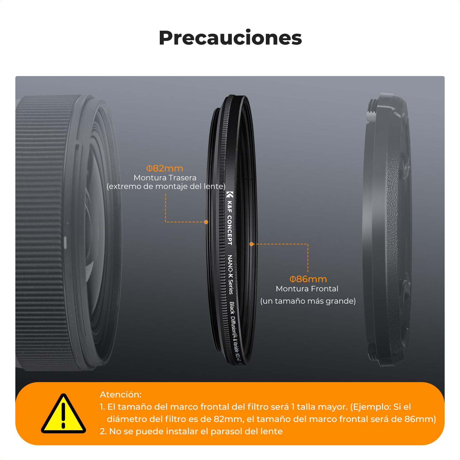 K&F CONCEPT Nano-Klear 49mm 2 en 1 Filtro Variable ND2-400 & Black-Mist 1/4, ND2-400 & Black Diffusion 1/4 Filtro de Densidad Neutra de Vidrio Óptico con 3 Paños de Limpieza