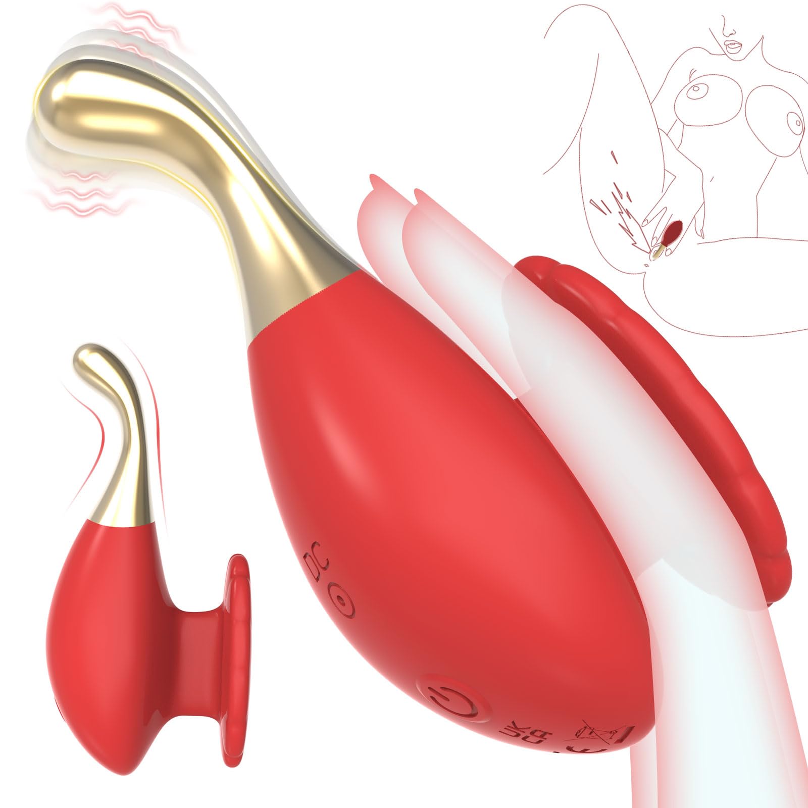 Clitoral Vibrator Sex Toys for Women - Female Clitoris Squirting Vibrators Finger Clips Stimulator with 10 High-Frequency Vibration