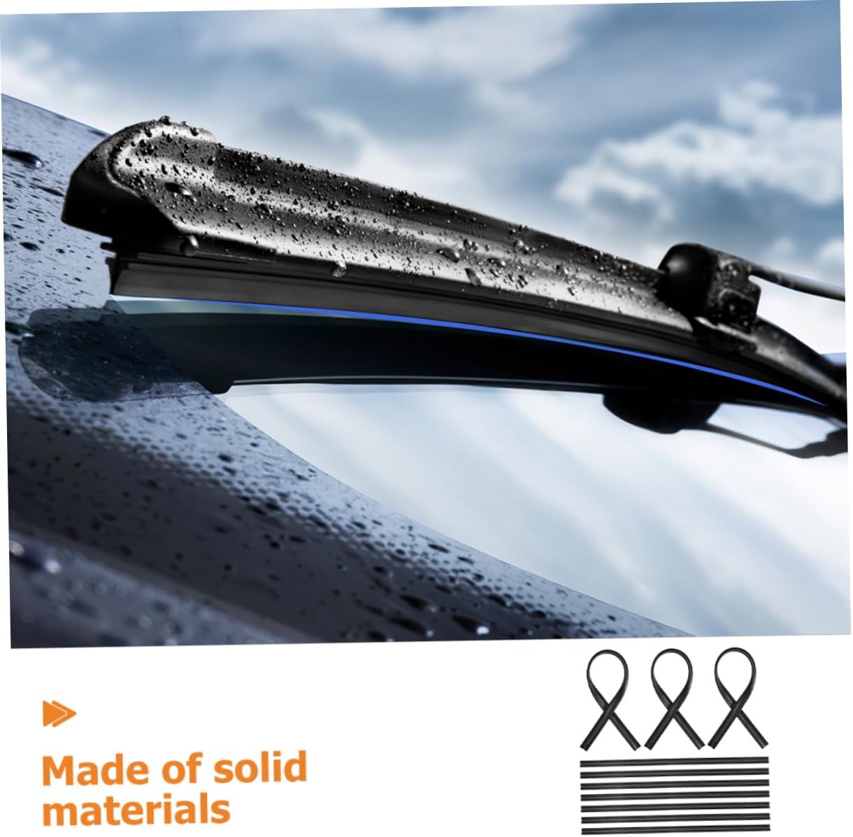 VOSAREA 10pcs Wiper Rubber Inserts Windshield Wiper Refills for Cars and Trucks Weather Resistant Flexible Design for Various Windshield Shapes