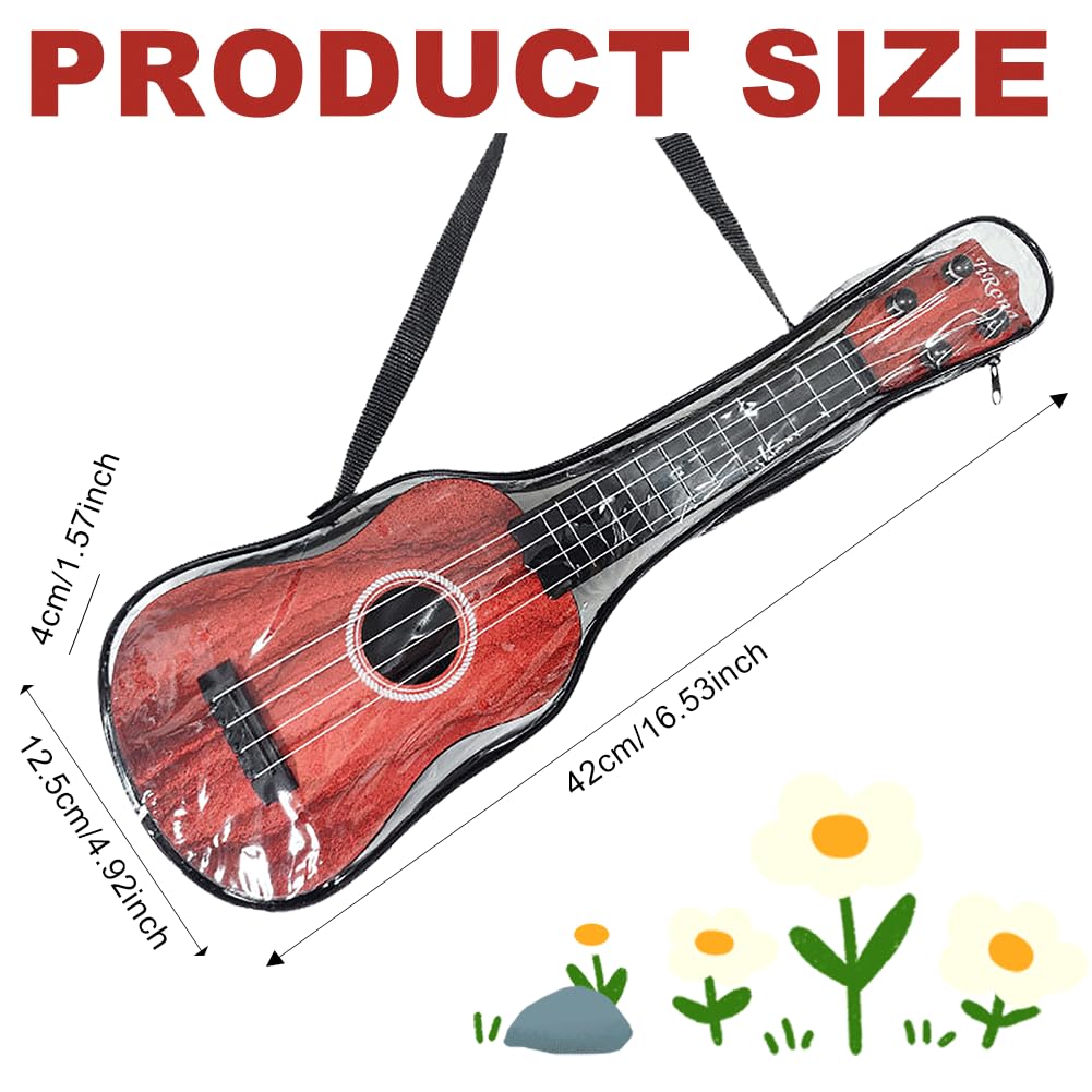PLUSHCEWT Guitarra de Juguete Acústica de 42cm con 4 Cuerdas Ajustables, Guitarra de Juguete para Niños, Guitarra Infantil para Educación Musical, Mini Guitarra de Dibujos Animados Musical (Azul) — view 2