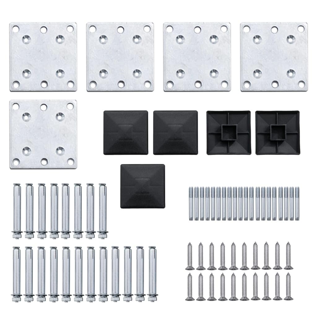 vidaXL Set Pannelli di Recinzione in WPC 699x186 cm Nero