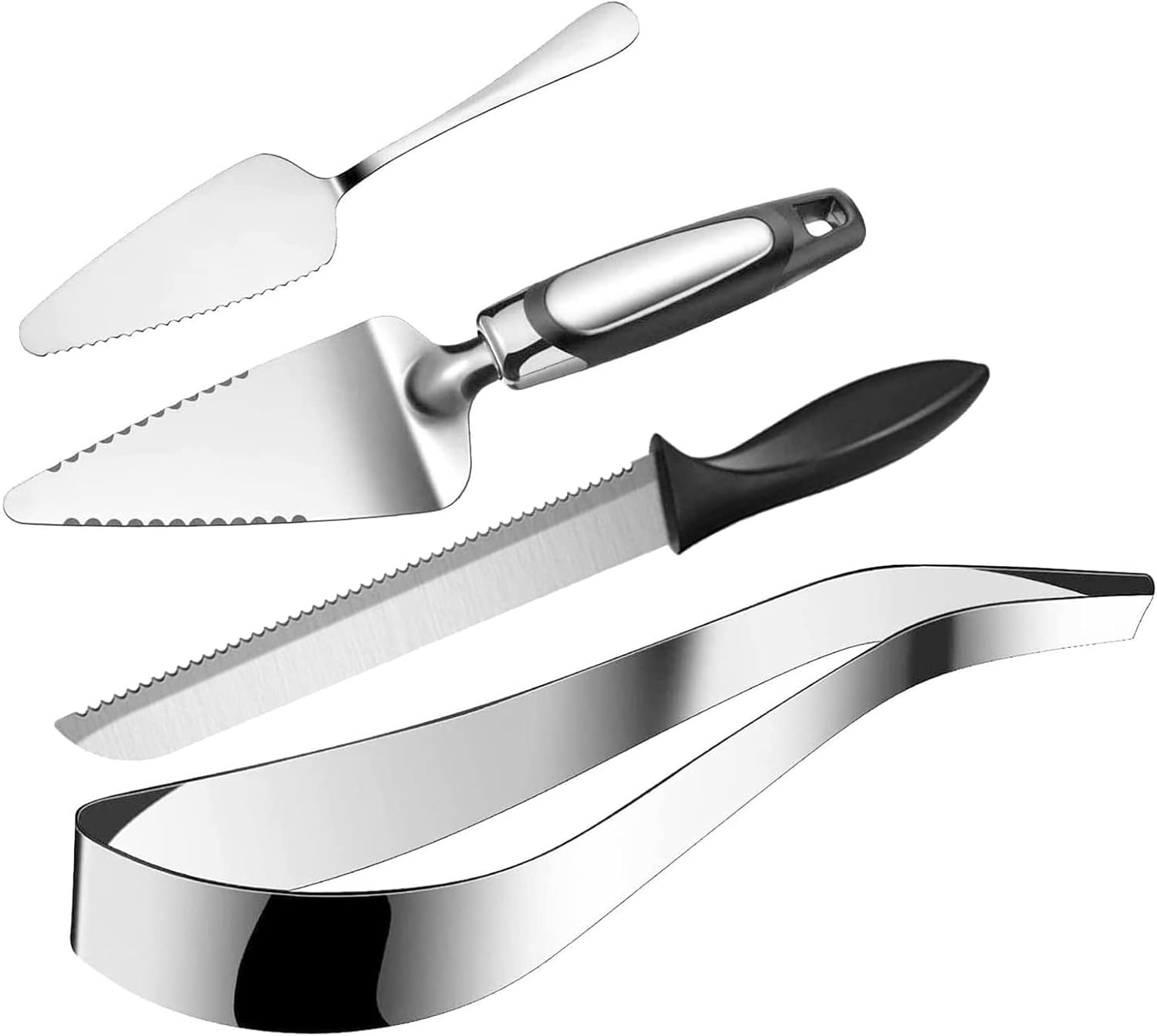 4 Pcs Cake Cutter Set, Stainless Steel Cake Slicer Cake Knife Cutter