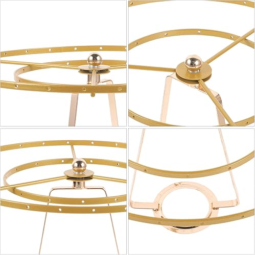 Miniatura 8 de Marco de pantalla de alambre, pantalla de bricolaje, soporte de anillo con tuerca colgante E27, marco de araña de arpa, soporte de lámpara para