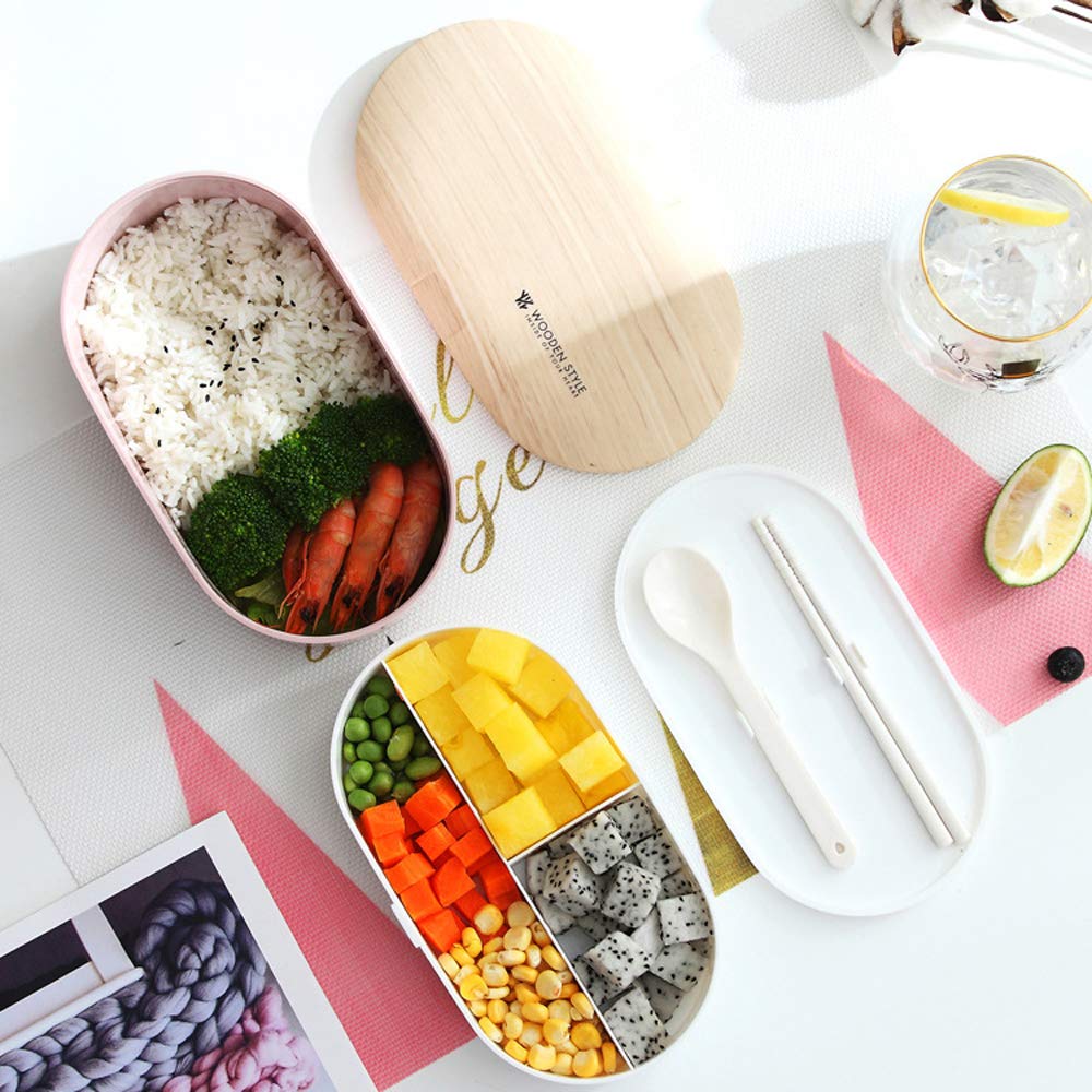 Amazon｜弁当箱 800ml 二段 食器付き ランチボックス 箸スプーン付き