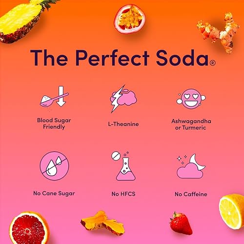 Miniatura 7 de Perfy Superfood Soda  Bajo en azúcar, bajo en carbohidratos, sin gluten, sin cafeína, refresco cetogénico  Hecho con jugo de fruta real +
